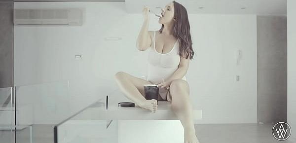  ANGELA WHITE - Busty Solo Masturbation with Ice Cream Play
